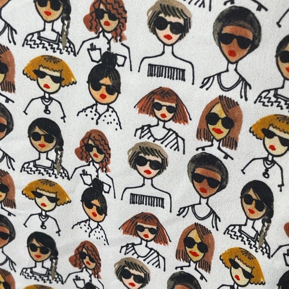 ELOQUII Printed Tie-Neck Women’s Face Diversity Button Front Blouse Size 26 - Picture 5 of 9